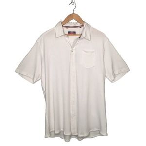 New Soul of London Polo Cotton Short Sleeve Button Collar Mens White L